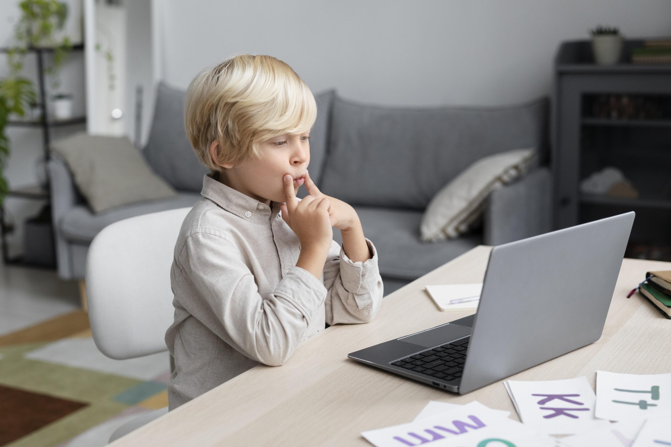 adorable-little-boy-doing-online-session-speech-therapy